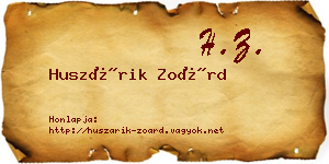Huszárik Zoárd névjegykártya